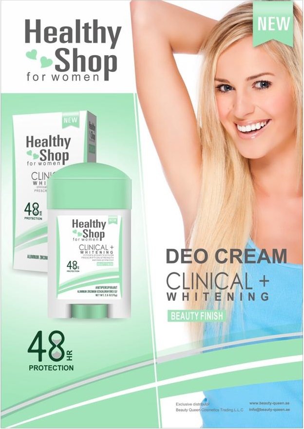 Healthy Shop Clinical Deo Cream 75g Women Beauty Finish Green