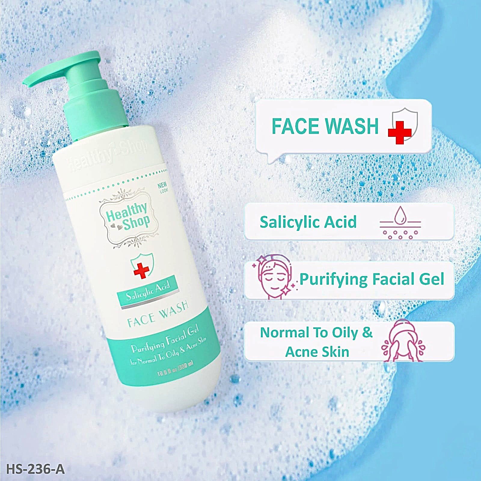 Healthy Shop Face Wash Gel Salicylic Acid 300ml Green