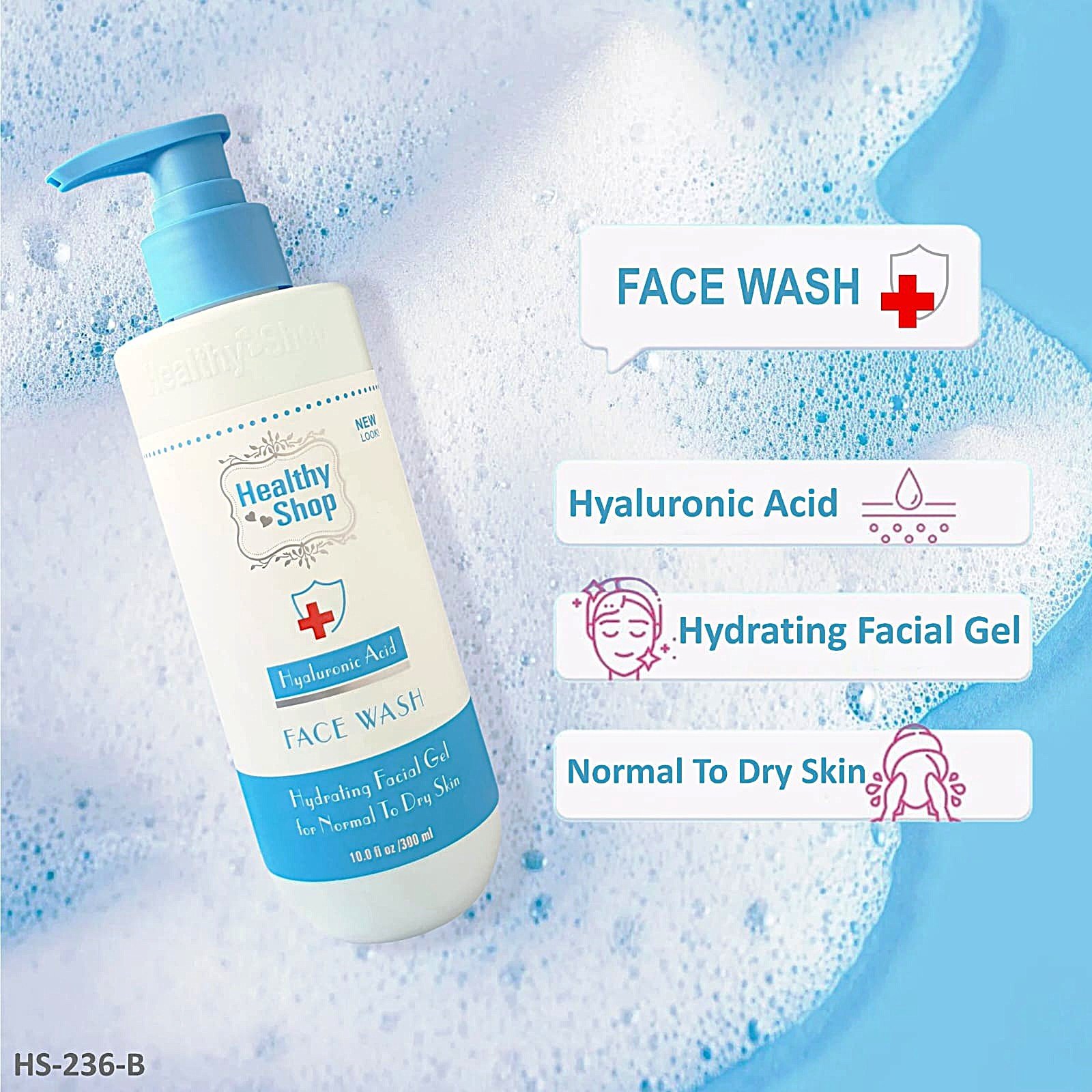 Healthy Shop Face Wash Gel Hyaluronic Acid 300ml Blue
