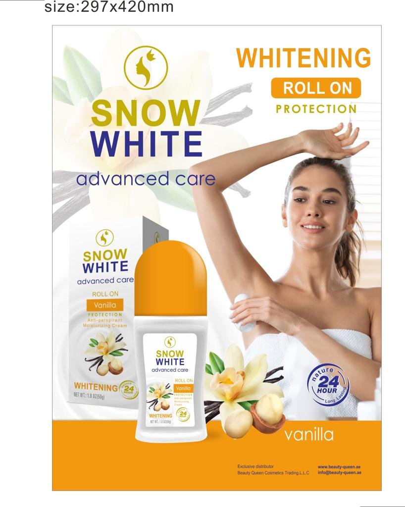 Snow White Deo Roll On 50g VANILLA Orange