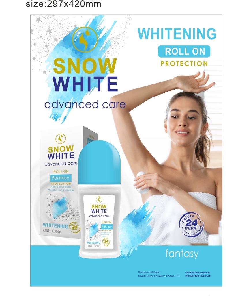 Snow White Deo Roll On 50g FANTASY - baby blue