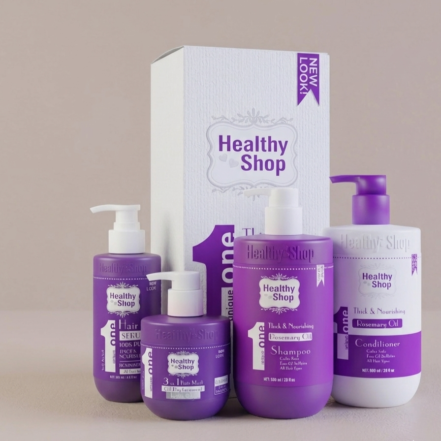HealthyShop - Rosemary Oil Purple Hair Care Set