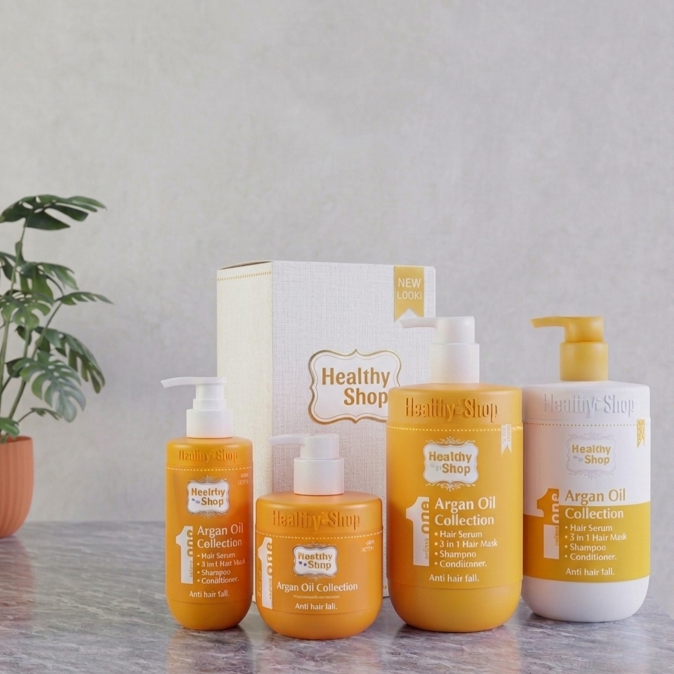 HealthyShop - Argan Oil Yellow Hair Care Set